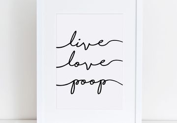 Funny bathroom wall art, poop sign.