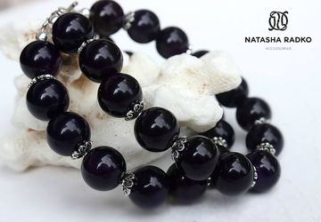 Wristlet with agate and silver