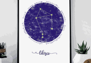 Libra zodiac sign printable wall art