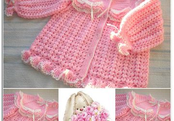 "Pink cloud" - cardigan for a girl (18-24 months)