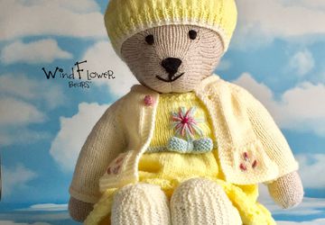 Hand knitted one of a kind teddy bear - Primrose