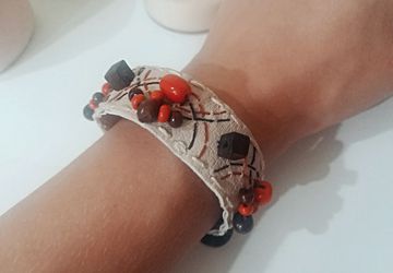 Boho bracelet with beads and charm