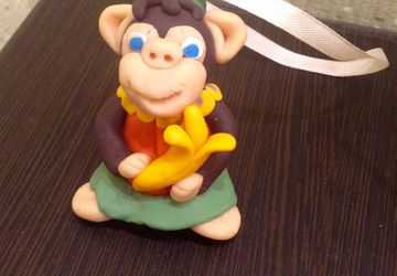 A monkey with a banana