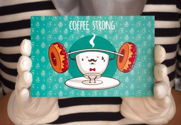 Postcard "Coffe Strong"