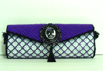 Purple and Black Sugar Skull Clutch/Evening bag