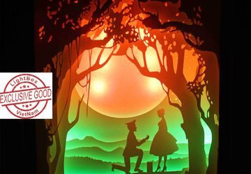 Paper cut light box Soldier Love Shadow box DreamBox A Laser Cut Reproduction Paper cut Light Box