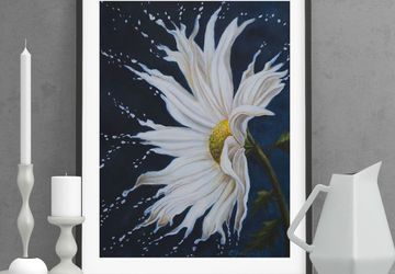 Daisy Splash Original Oil Painting