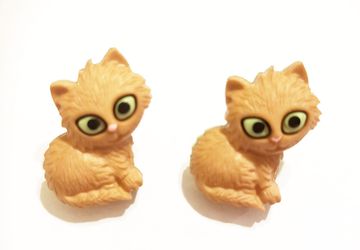 Sweet Light Brown Cat Post Earrings #34