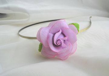 Headband with rose (cold porcelain)