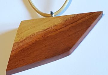 Handmade Plum Wood Necklace, Geometric Necklace, Abstract Necklace, Natural Wood Color, Modern Wood Necklace