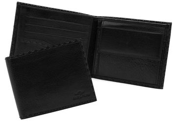 Leather wallet  Cangurione 1214-001 V Black