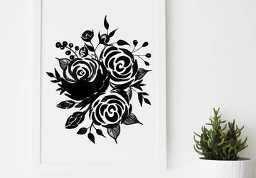 Roses print, black roses