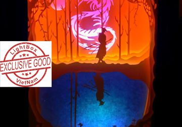 Paper cut light box SAMURAI Shadow box DreamBox A Laser Cut Reproduction paper cut light box