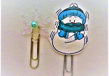 Cute Blue Snowman with Clear Acrylic Snowflake