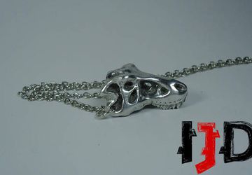Silver T-Rex Pendant - Dinosaur Necklace - Jurassic Park - Paleontology - Dragon Skull - Dinosaur Skull