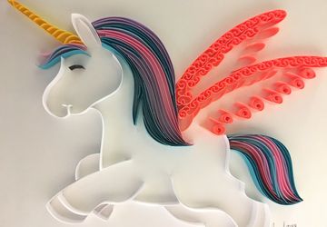 Unicorn, Nursery wall decor, Quilling art, Kids room decor, Unicorn gift, Unicorn art, Baby gift, Wall hanging