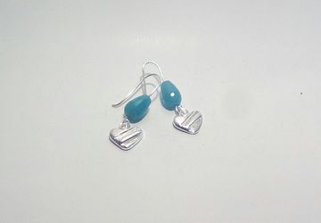 Sterling heart agate earrings
