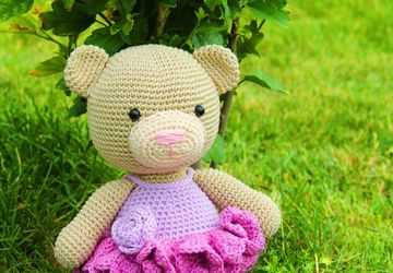 Ballerina bear crochet ballerina teddy bear baby girl nursery violet nursery decor ballerina gift girl gift dancing bear bithday gift animal