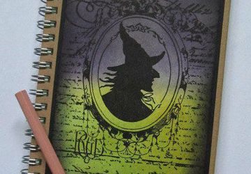 Hand made notebook Witch notebook, magic notebook C6 hard cover book Lined notebook Pagan gift Halloween gift