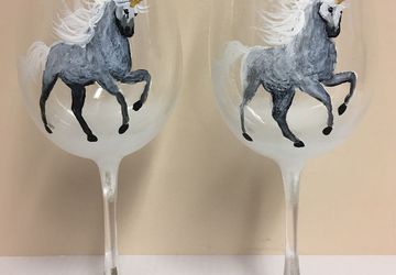 Wine Glasses -Winter Unicorn