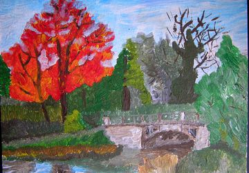 Painting "The bridge in Alexander Park"