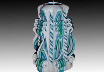 Carved candle - Unique candle - Beautiful candle - Unique gift - Hand carved candle - Handmade candle - 5 inch/ 12cm