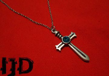 Silver Gothic Cross Necklace - Gothic Pendant - Cross Necklace - Sword Necklace - Alternative Jewelry - Gothic Medallion