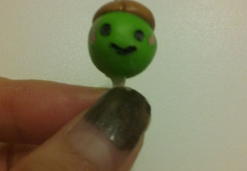 Apple caramel polymer clay charm
