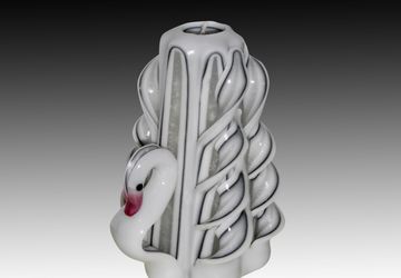 White Swan candle - Anniversary gifts - Handmade gift candle - Hand Carved candles -Unusual gifts - Wedding - 5 inch/ 12cm