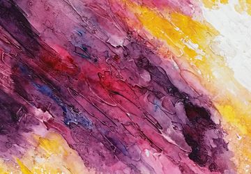 12X12 acrylic abstract art PINK YELLOW