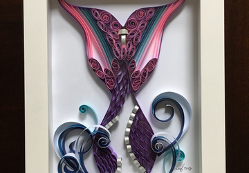 Mermaid tail, Mermaid decor, Quilling art, Wall decor, Beach decor, Nautical decor, Nursery decor, Gift for her