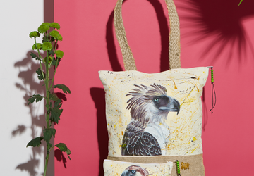 Philippine Eagle Agila Hand Painted Tote Bag and Pouch