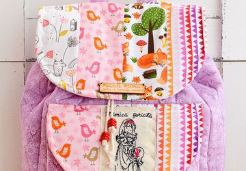 Baby shower gift, lilac backpack, diapers backpack, cotton backpack, personalized backpack, gift for mom, Mother's Day gift, travel gift