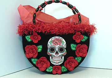 Red and Black Day of the Dead Tote bag