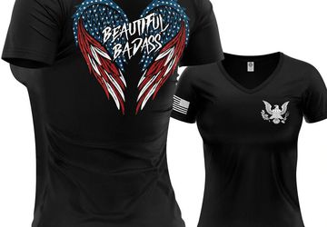 Beautiful Badass Women’s Military T-Shirt | Patriotic & Stylish