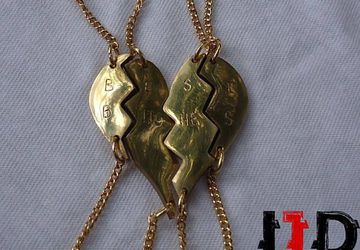 Golden Heart Pendant - Golden Heart Necklace - Four Part Heart Necklace - Love Necklace - Friends Necklace - BFF Necklace - Love Pendant