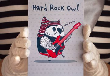 Postcard "Hard Rock Owl"