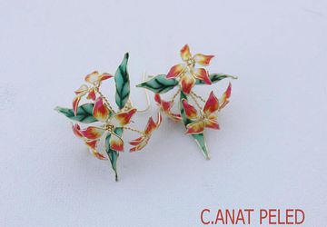 Flower jewelry, Big floral earrings, Party earrings.