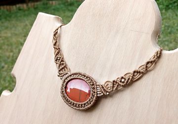 Red Jasper Macrame Necklace