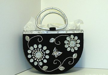 Black and Sliver Jeweled Tote bag