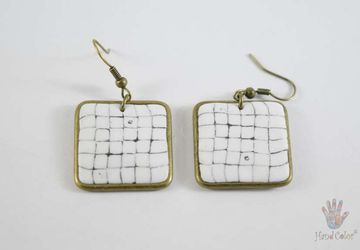 Portuguese Cobblestone Squared Earrings - BQDC-10-28
