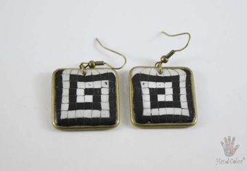 Portuguese Cobblestone Squared Earrings - BQDC-5-28
