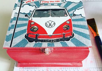 VW life is an adventure enjoy the ride!  wooden box Volkswagen