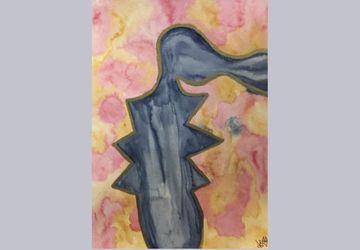 Abstract figure Painting - Female Figure Painting - Watercolor Painting - Framed Art - Home Decor - Office Decor - Wall Art - Poetry Art