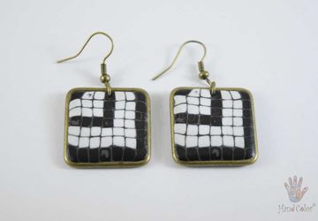 Portuguese Cobblestone Squared Earrings - BQDC-12-28