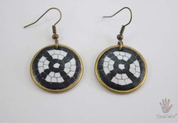 Portuguese Cobblestone Round Earrings - BCDC-4-28