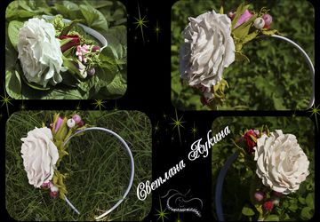 A headband with roses and berries
