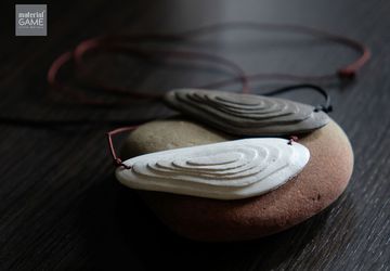 Unique Gifts - Concrete jewelry | Minimalist design | sliding necklace | CONTOURcrete series | Simple | Grey | Beige | 2 colors (Women)