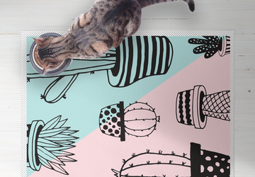 Cactus Love colors , PVC Carpet, Home Decor, Area Rug, Floor Rug, Linoleum Rug, Kitchen Rug, Colorful Rugs, New Home Gift, Home Design