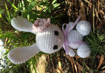 Mini bunny soft toy or rattle